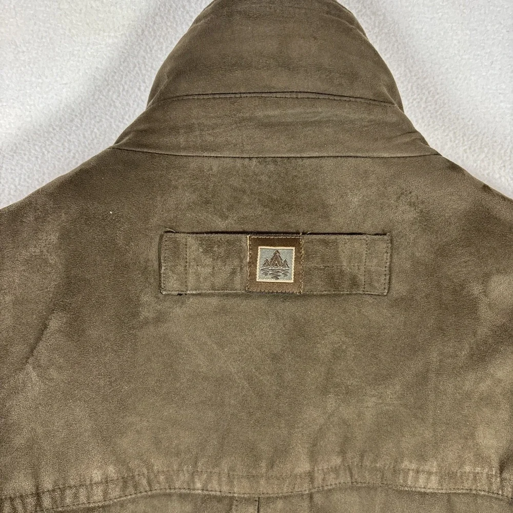 Rainforest Suede Bomber Jacket Mens‎ M Full Zip Stand Up Collar w/ Liner EUC
